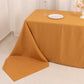 90"x156" Gold Seamless Premium Polyester Rectangular Tablecloth - 220GSM for 8 Foot Table With Floor-Length Drop