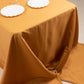 90"x156" Gold Seamless Premium Polyester Rectangular Tablecloth - 220GSM for 8 Foot Table With Floor-Length Drop