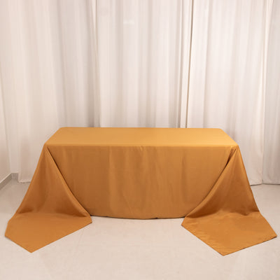Luxurious Gold Seamless Premium Polyester Rectangular Tablecloth