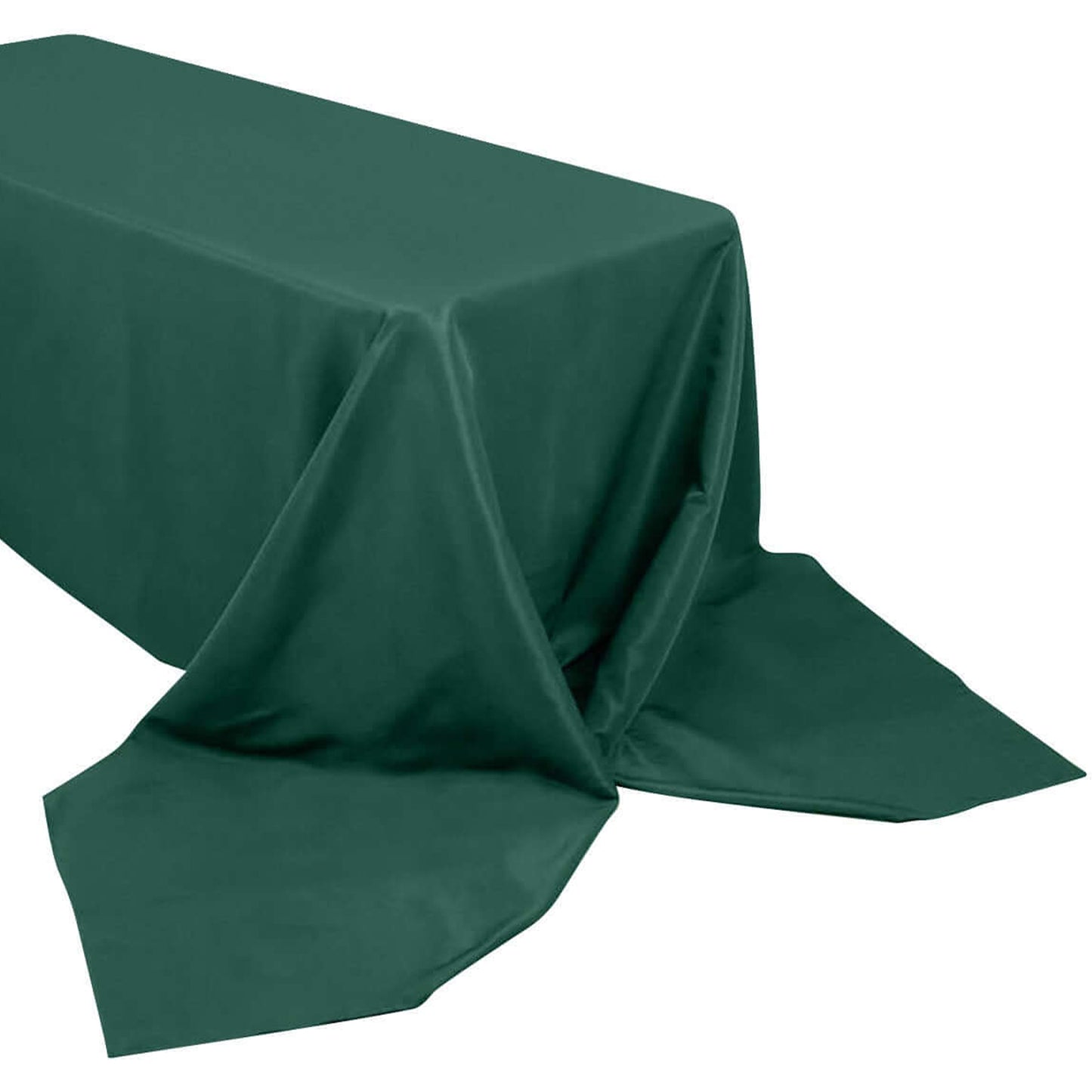 90x156inch Hunter Emerald Green 200 GSM Seamless Premium Polyester Rectangular Tablecloth