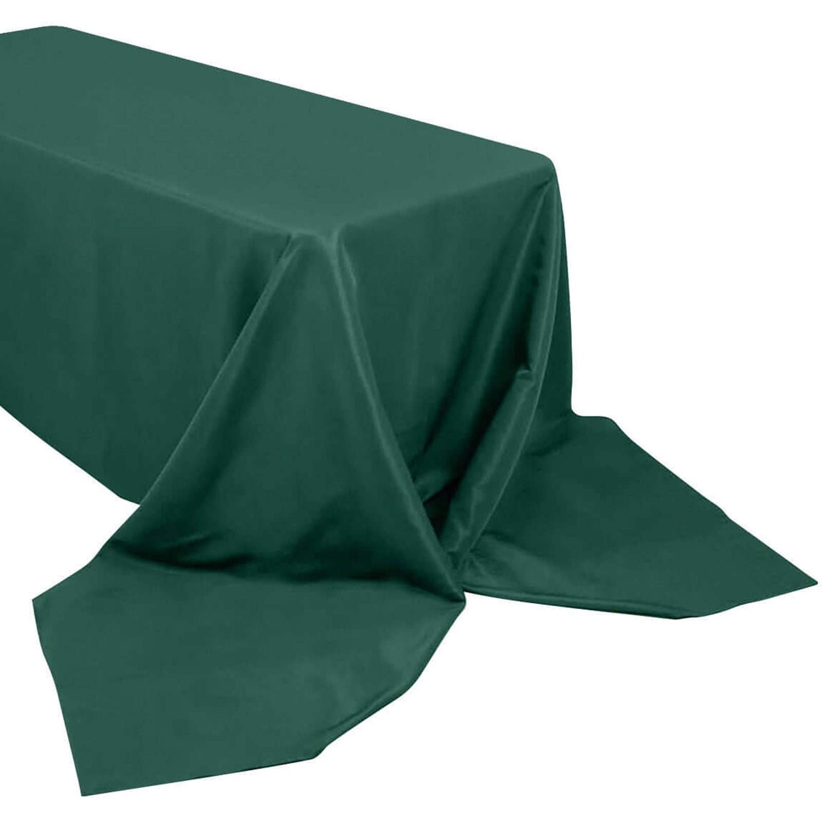 90x156inch Hunter Emerald Green 200 GSM Seamless Premium Polyester Rectangular Tablecloth