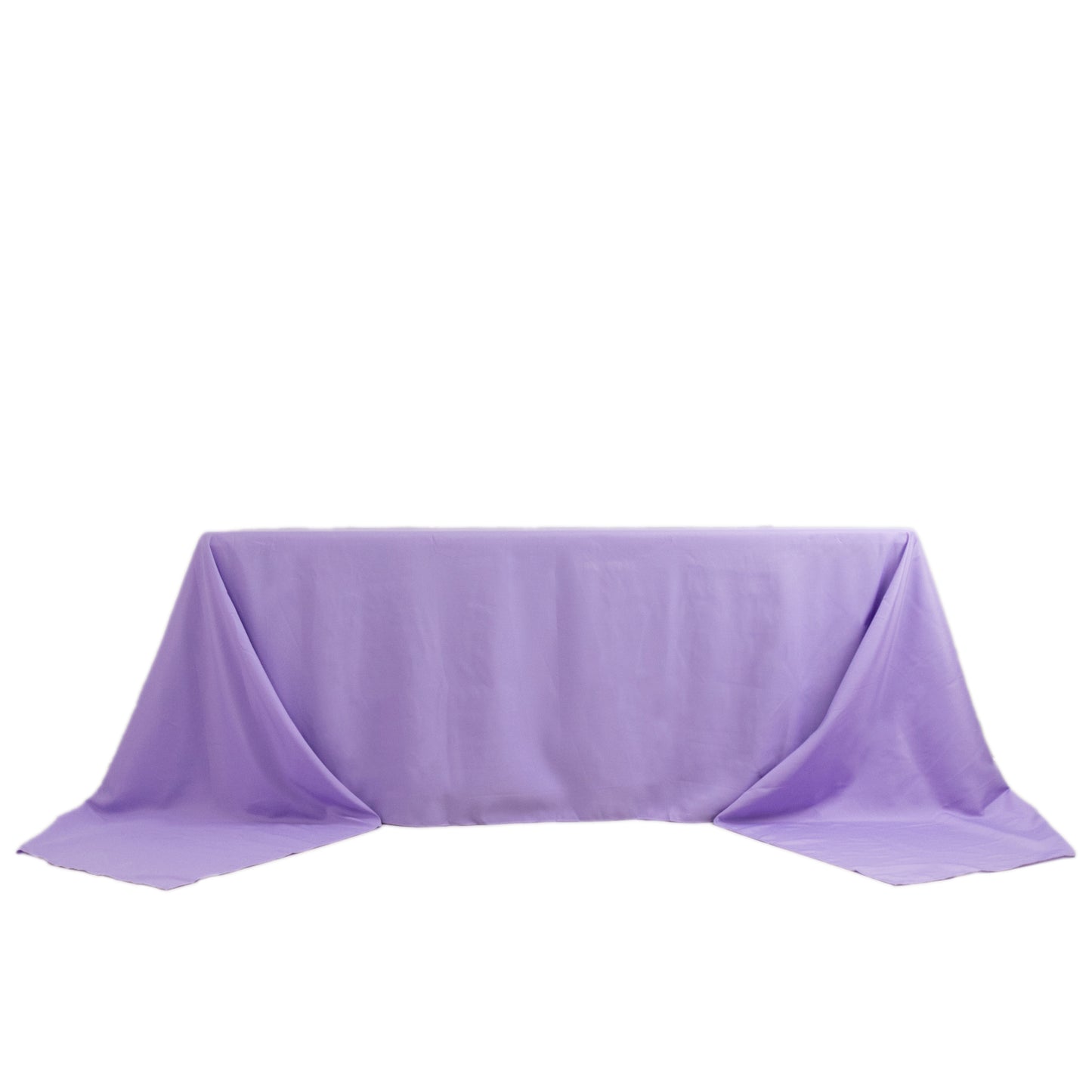 90"x156" Lavender Lilac Seamless Premium Polyester Rectangular Tablecloth - 220GSM for 8 Foot Table With Floor-Length Drop