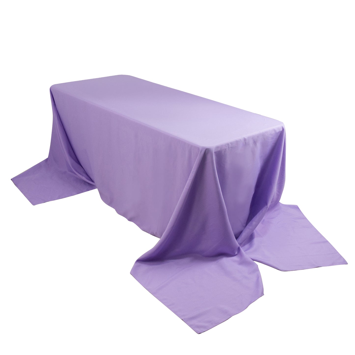 90"x156" Lavender Lilac Seamless Premium Polyester Rectangular Tablecloth - 220GSM for 8 Foot Table With Floor-Length Drop