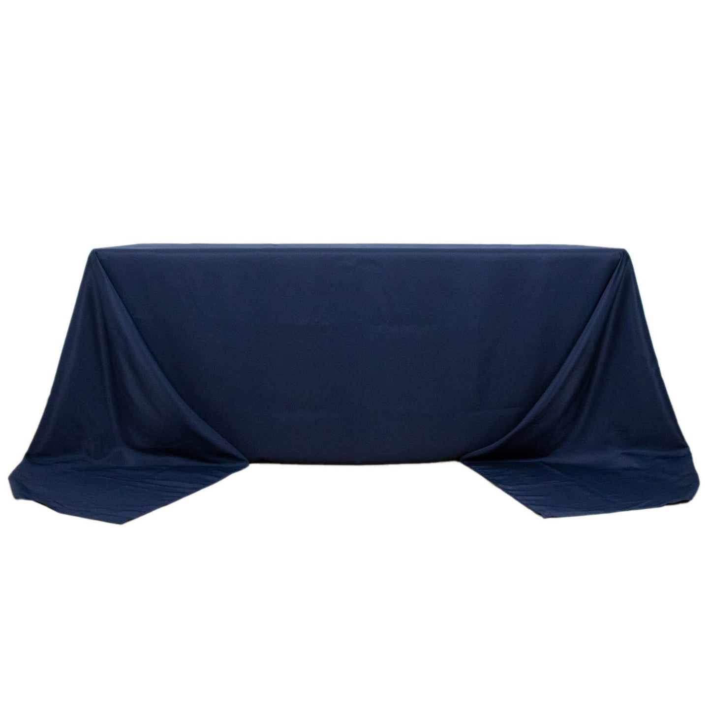 90x156inch Navy Blue 200 GSM Seamless Premium Polyester Rectangular Tablecloth