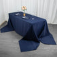 90"x156" Navy Blue Seamless Premium Polyester Rectangular Tablecloth - 220GSM
