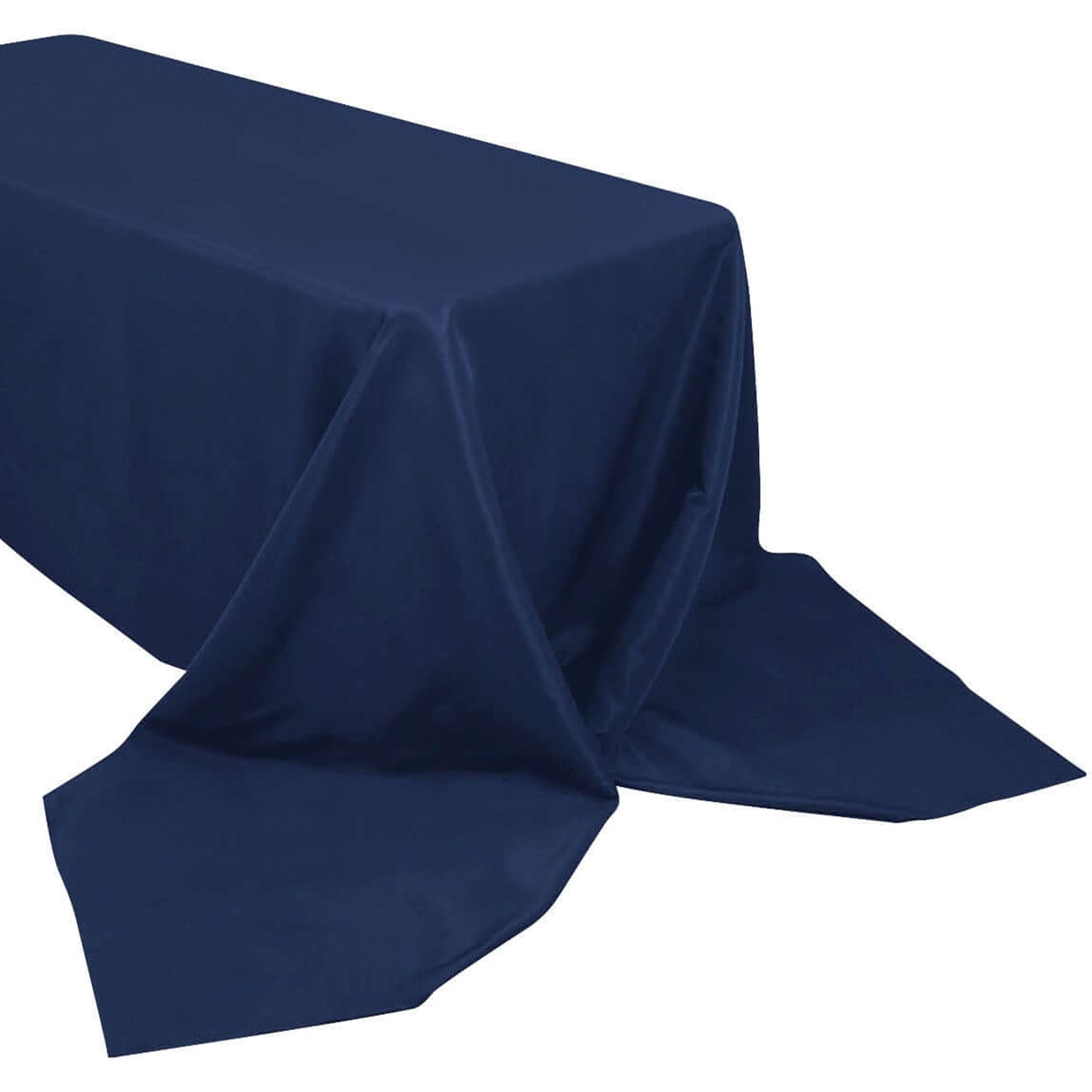 90x156inch Navy Blue 200 GSM Seamless Premium Polyester Rectangular Tablecloth