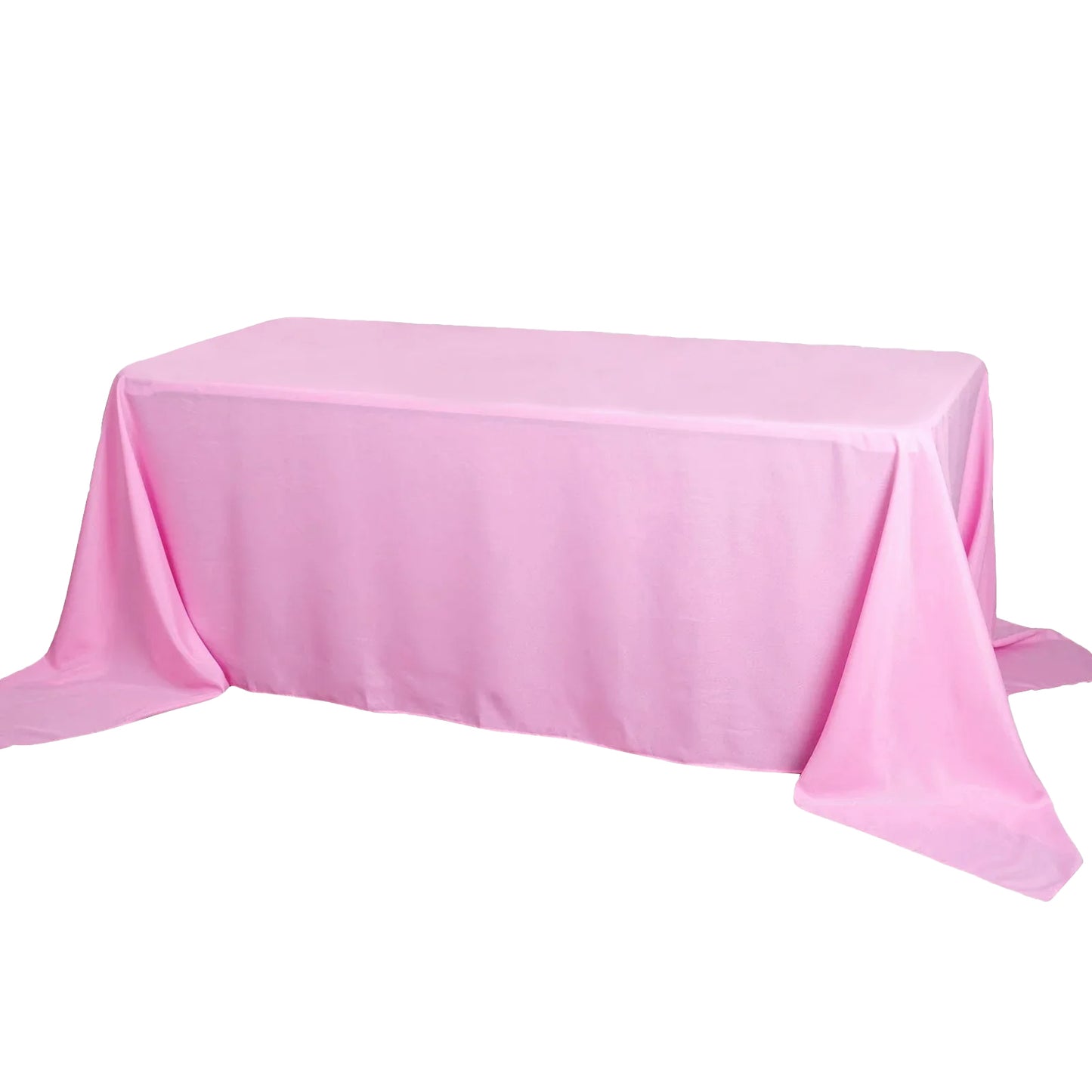 90"x156" PINK Seamless Polyester Rectangular Tablecloth