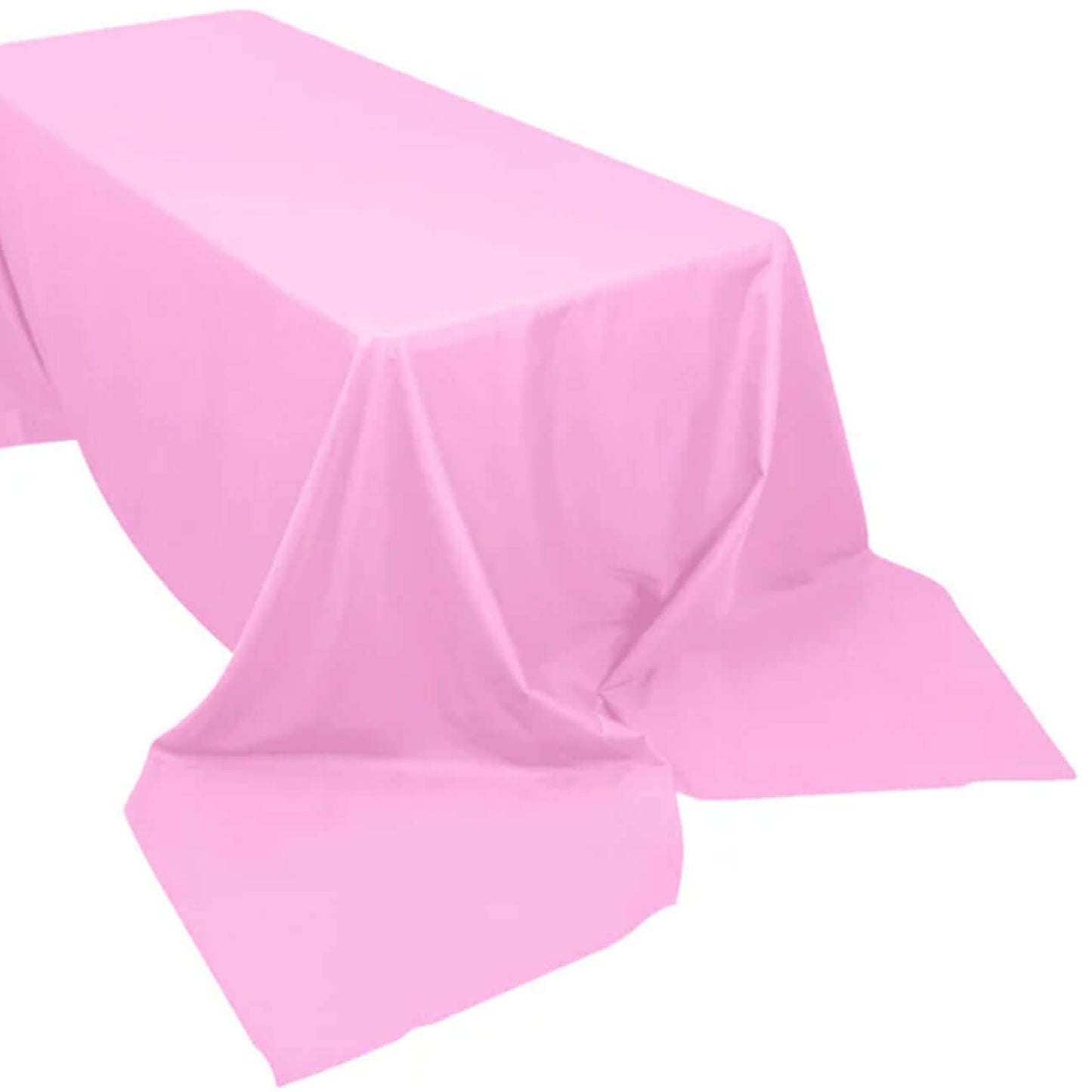 90"x156" PINK Seamless Polyester Rectangular Tablecloth