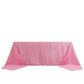 90"x156" Pink Seamless Premium Polyester Rectangular Tablecloth - 220GSM for 8 Foot Table With Floor-Length Drop