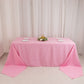 90"x156" Pink Seamless Premium Polyester Rectangular Tablecloth - 220GSM for 8 Foot Table With Floor-Length Drop