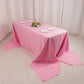 90"x156" Pink Seamless Premium Polyester Rectangular Tablecloth - 220GSM for 8 Foot Table With Floor-Length Drop