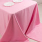 90"x156" Pink Seamless Premium Polyester Rectangular Tablecloth - 220GSM for 8 Foot Table With Floor-Length Drop