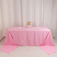 90"x156" Pink Seamless Premium Polyester Rectangular Tablecloth - 220GSM for 8 Foot Table With Floor-Length Drop