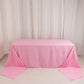 90"x156" Pink Seamless Premium Polyester Rectangular Tablecloth - 220GSM for 8 Foot Table With Floor-Length Drop