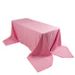 90"x156" Pink Seamless Premium Polyester Rectangular Tablecloth - 220GSM for 8 Foot Table With Floor-Length Drop
