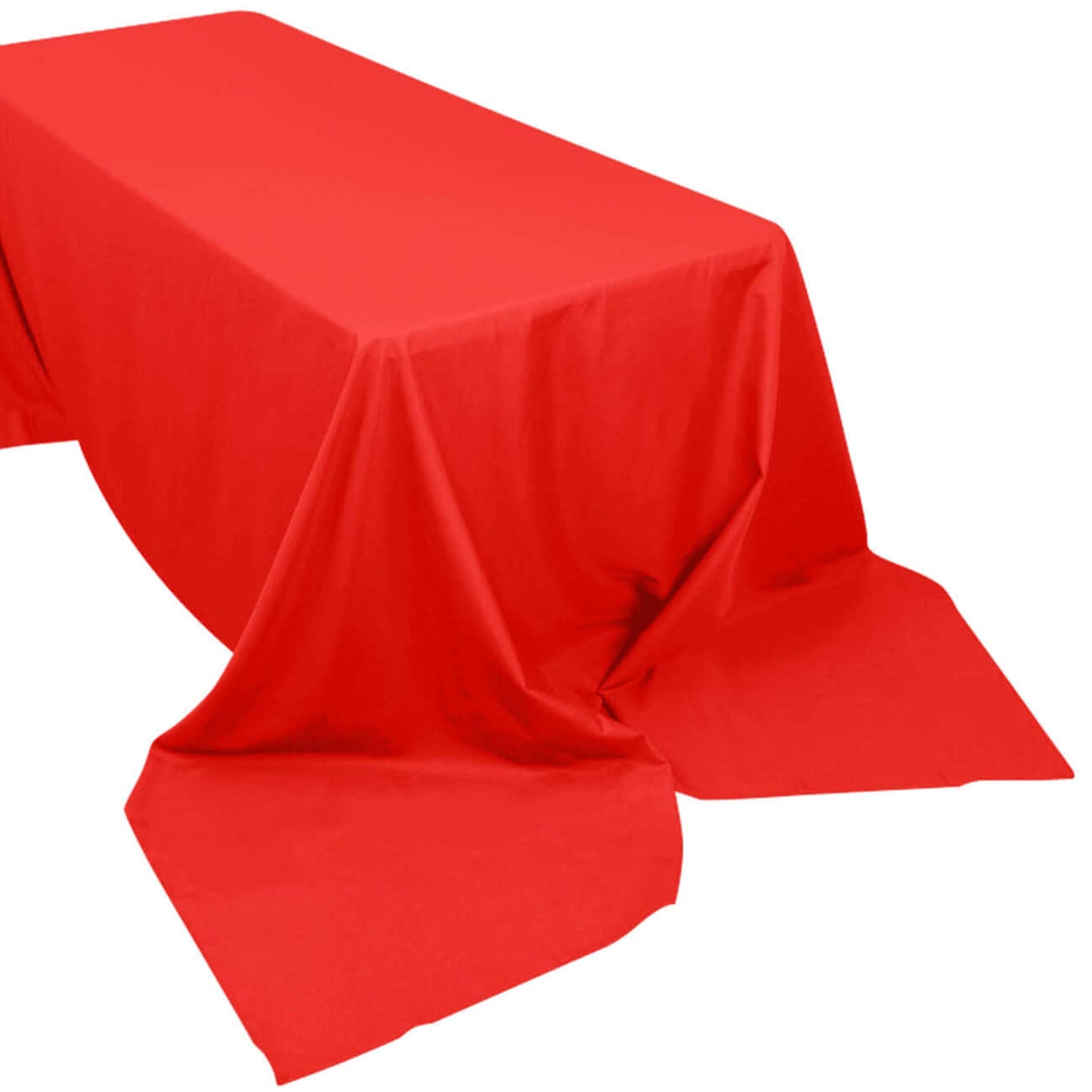 Rectangular Tablecloth In Polyester 90 Inch x 156 Inch Red