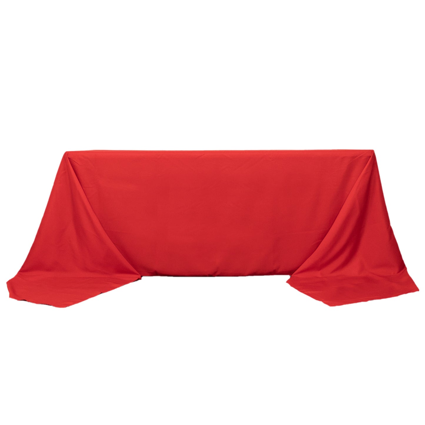 90"x156" Red Seamless Premium Polyester Rectangular Tablecloth - 220GSM