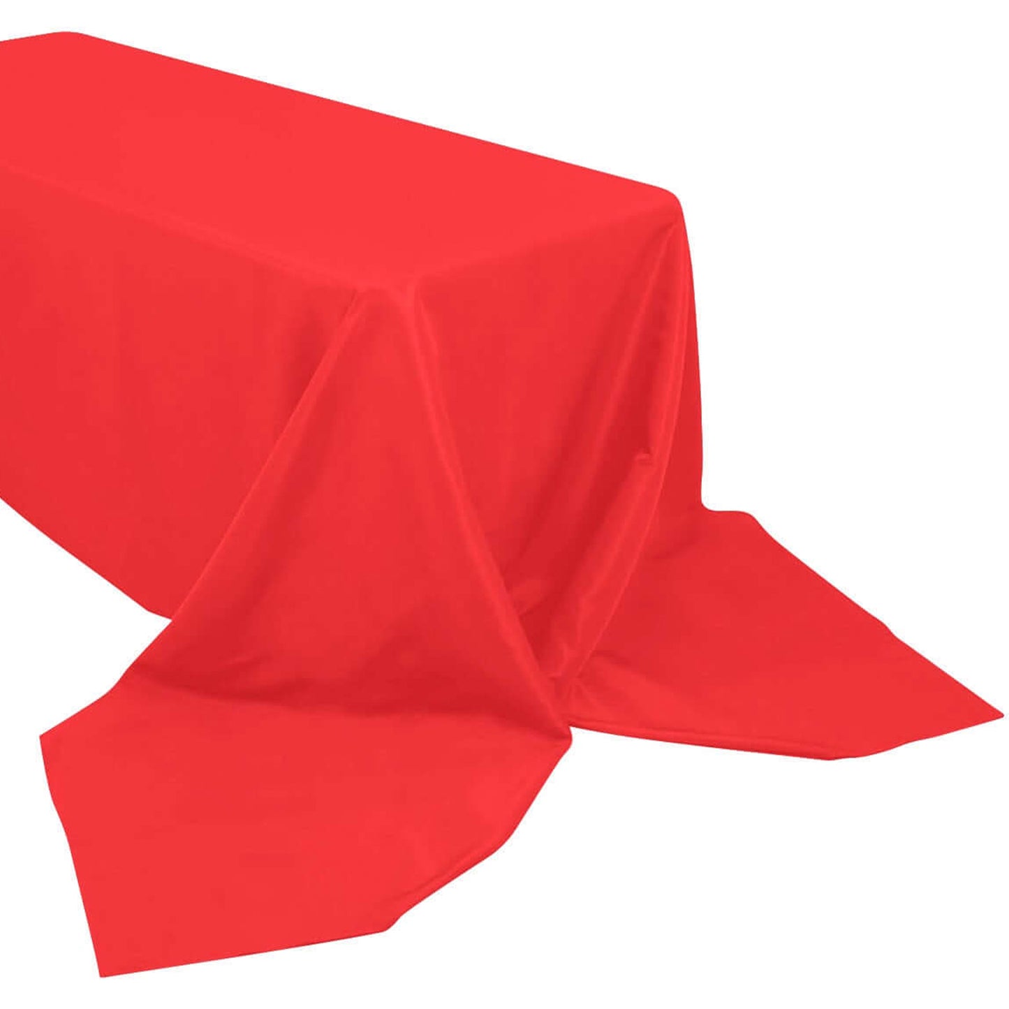 90"x156" Red Seamless Premium Polyester Rectangular Tablecloth - 220GSM