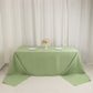 90"x156" Sage Green Seamless Premium Polyester Rectangular Tablecloth - 220GSM for 8 Foot Table With Floor-Length Drop