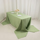 90"x156" Sage Green Seamless Premium Polyester Rectangular Tablecloth - 220GSM for 8 Foot Table With Floor-Length Drop