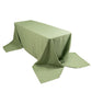 90"x156" Sage Green Seamless Premium Polyester Rectangular Tablecloth - 220GSM for 8 Foot Table With Floor-Length Drop