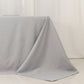 90"x156" Silver Seamless Premium Polyester Rectangular Tablecloth - 220GSM for 8 Foot Table With Floor-Length Drop