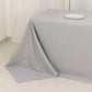90"x156" Silver Seamless Premium Polyester Rectangular Tablecloth - 220GSM for 8 Foot Table With Floor-Length Drop