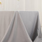 90"x156" Silver Seamless Premium Polyester Rectangular Tablecloth - 220GSM for 8 Foot Table With Floor-Length Drop