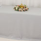 90"x156" Silver Seamless Premium Polyester Rectangular Tablecloth - 220GSM for 8 Foot Table With Floor-Length Drop