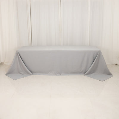 Luxurious Silver Premium Polyester Rectangular Tablecloth