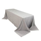 90"x156" Silver Seamless Premium Polyester Rectangular Tablecloth - 220GSM for 8 Foot Table With Floor-Length Drop