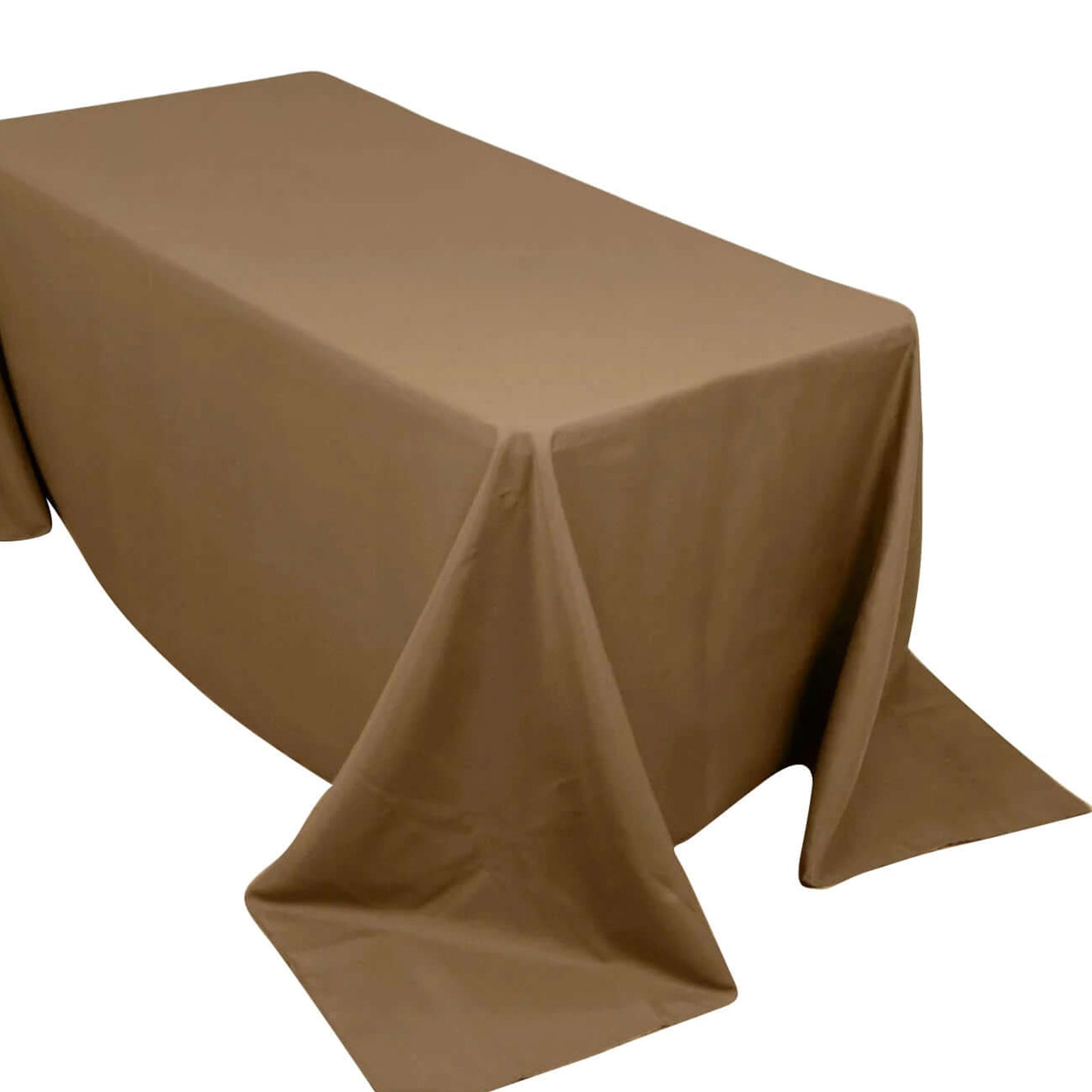 90inch x 156inch Taupe Polyester Rectangular Tablecloth