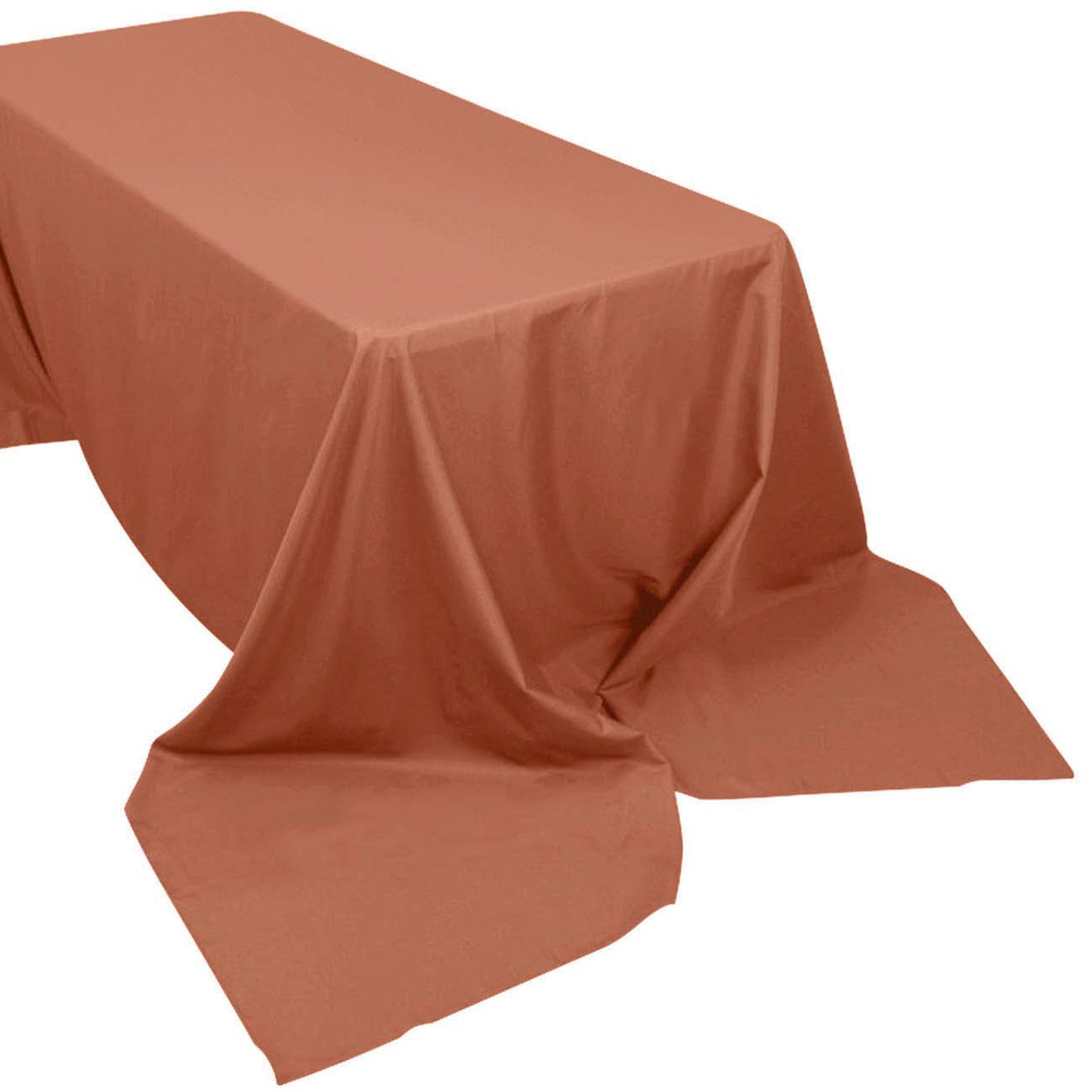 Polyester Tablecloth Terracotta 90 Inch x 156 Inch Rectangular