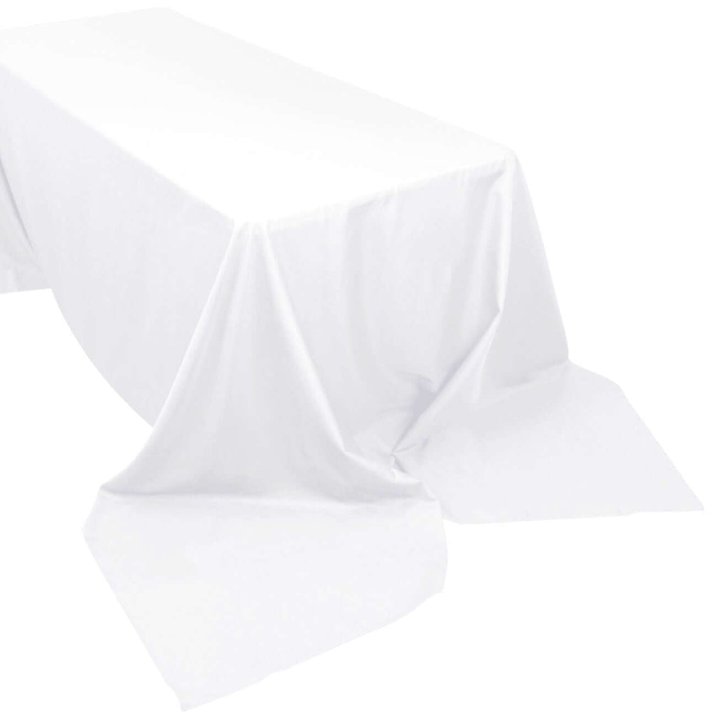 Rectangular Tablecloth In White Polyester 90 Inch x 156 Inch