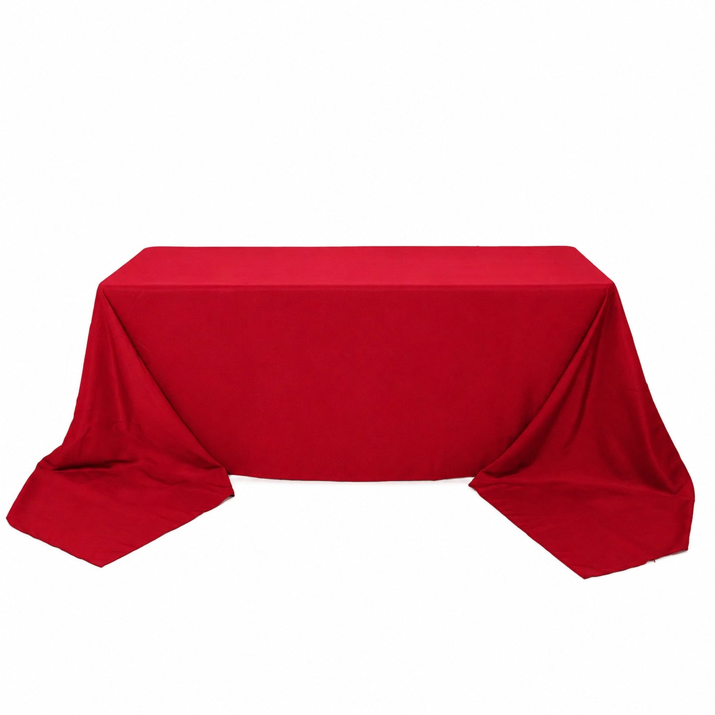 90"x156" Wine Seamless Premium Polyester Rectangular Tablecloth - 220GSM for 8 Foot Table With Floor