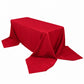 90"x156" Wine Seamless Premium Polyester Rectangular Tablecloth - 220GSM for 8 Foot Table With Floor