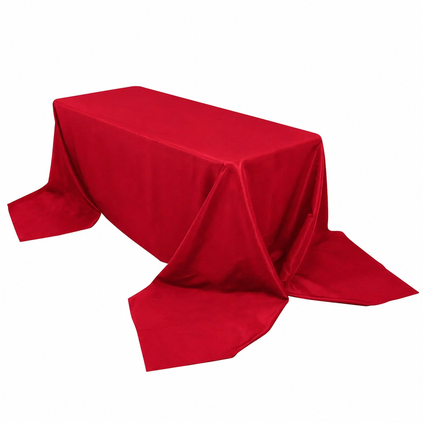 90"x156" Wine Seamless Premium Polyester Rectangular Tablecloth - 220GSM for 8 Foot Table With Floor