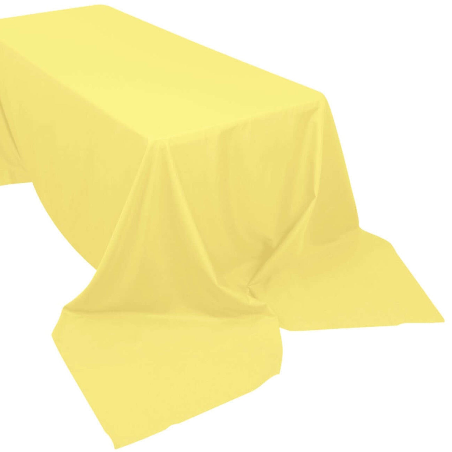 Yellow Rectangular Tablecloth of Polyester 90 Inch x 156 Inch