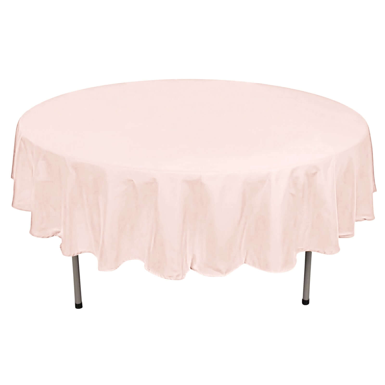 90Inch Blush / Rose Gold Polyester Round Tablecloth