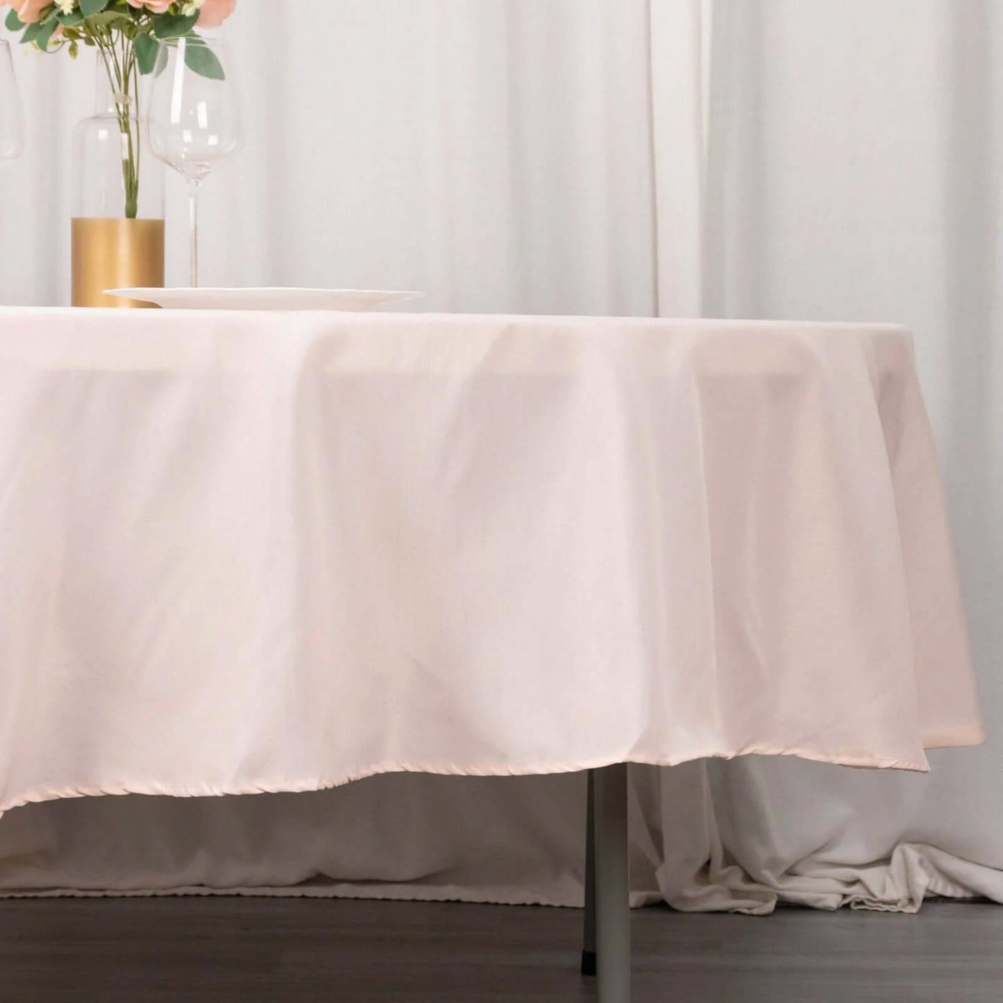 90" Blush Premium Polyester Round Tablecloth - 220GSM