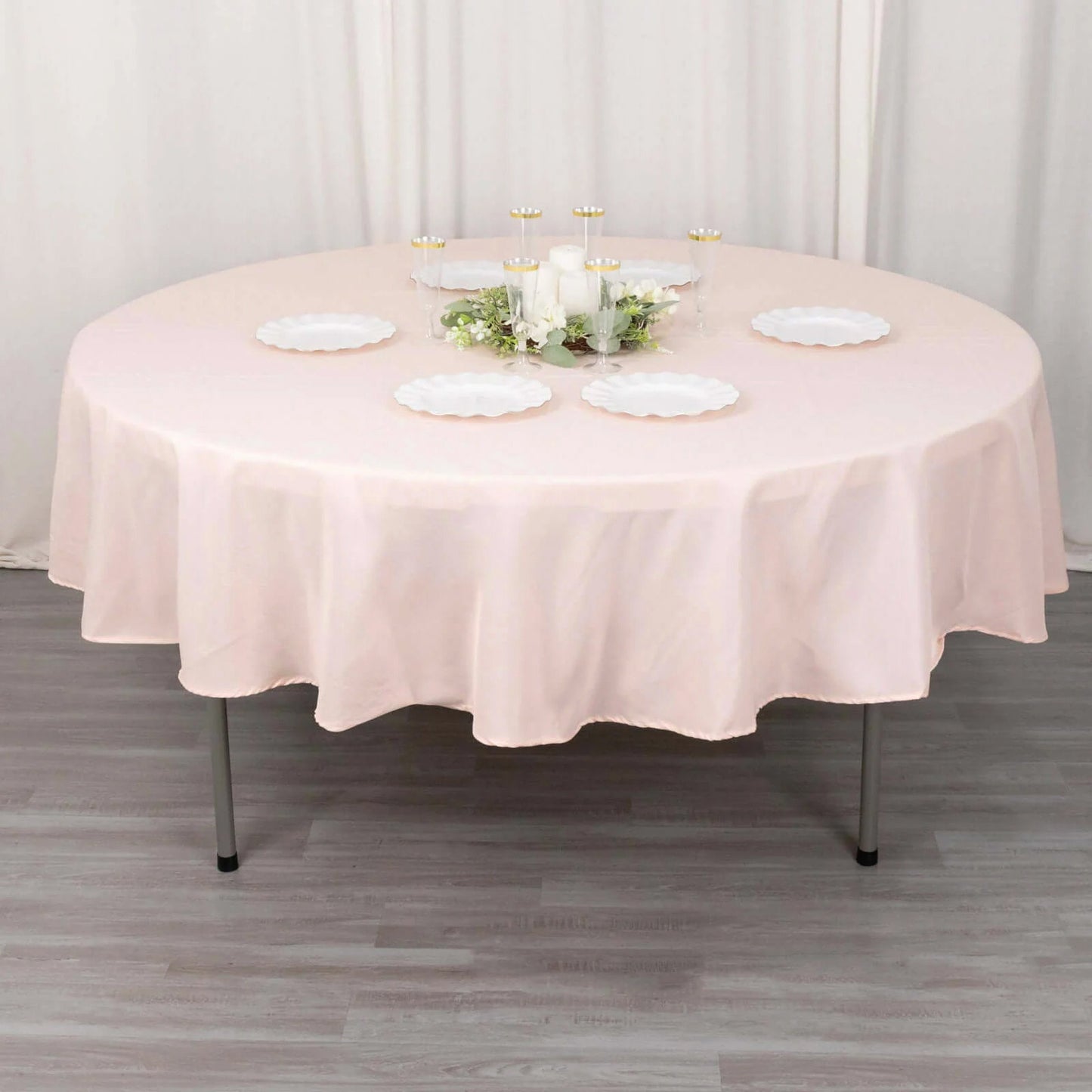 90" Blush Premium Polyester Round Tablecloth - 220GSM