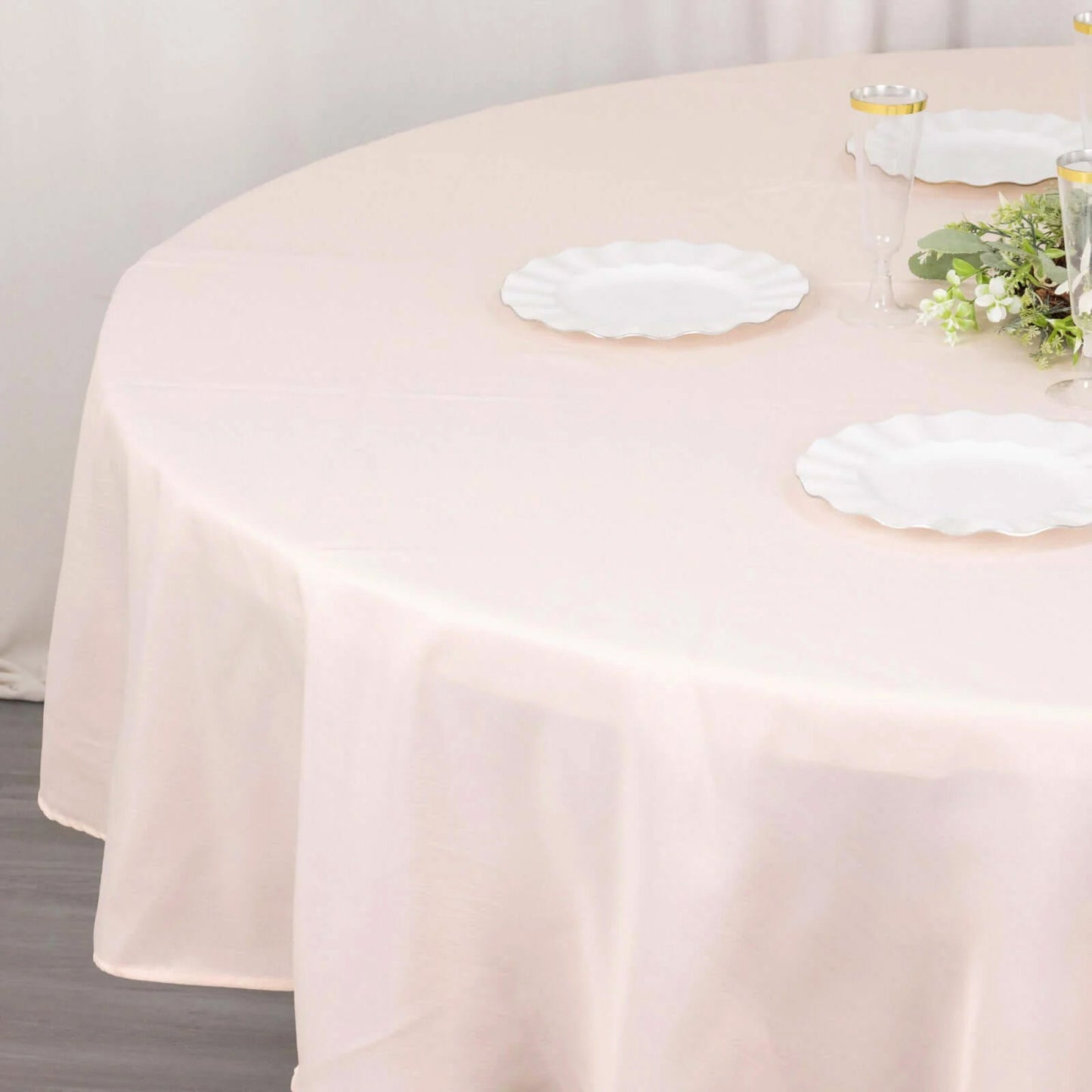 90" Blush Premium Polyester Round Tablecloth - 220GSM