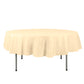 Beige Polyester Round Tablecloth 90 Inch 