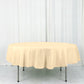90" Beige Polyester Round Tablecloth