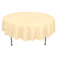 Beige Colored 90 Inch Round Polyester Tablecloth