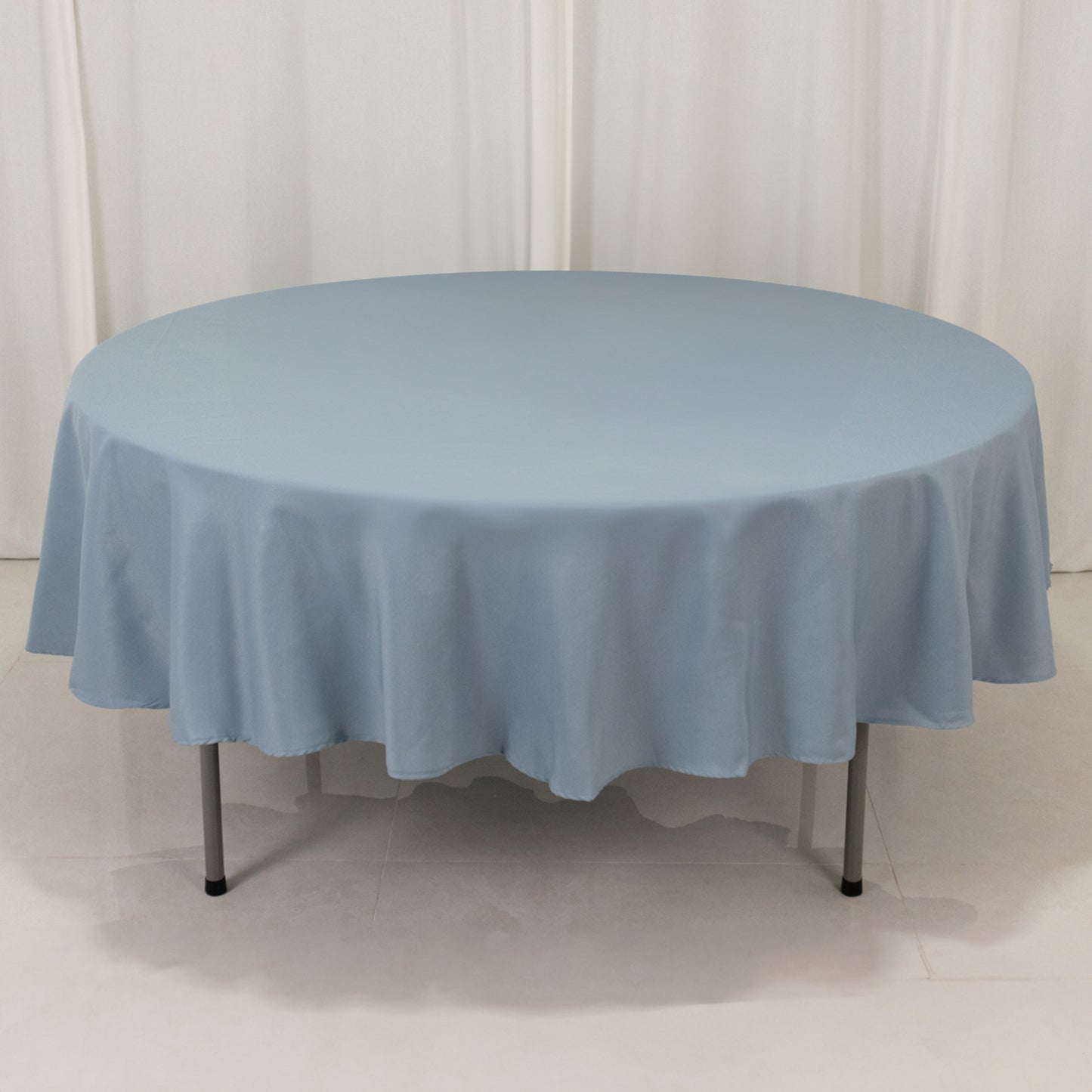 90" Dusty Blue Premium Polyester Round Tablecloth - 220GSM