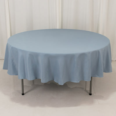 Dusty Blue Seamless Premium Polyester Round Tablecloth