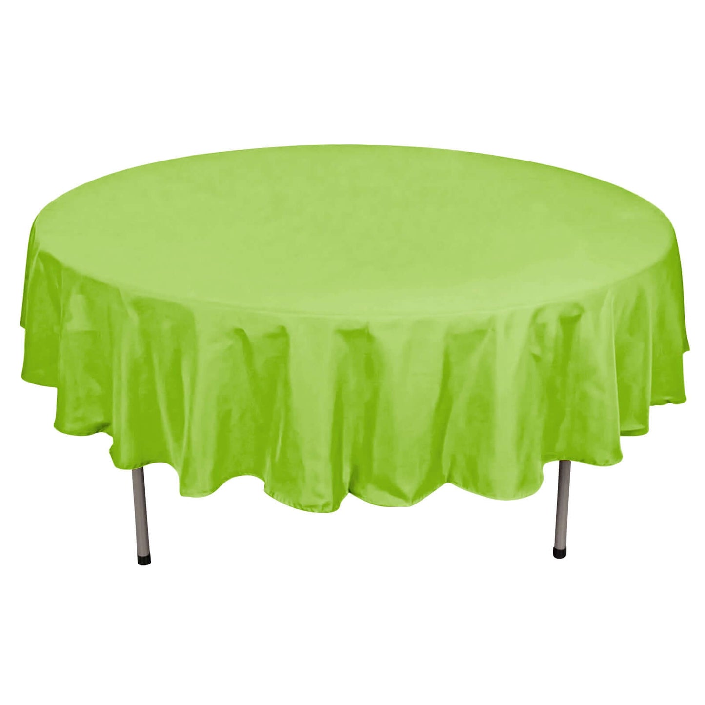 90 Inch Apple Green Polyester Round Shape Tablecloth