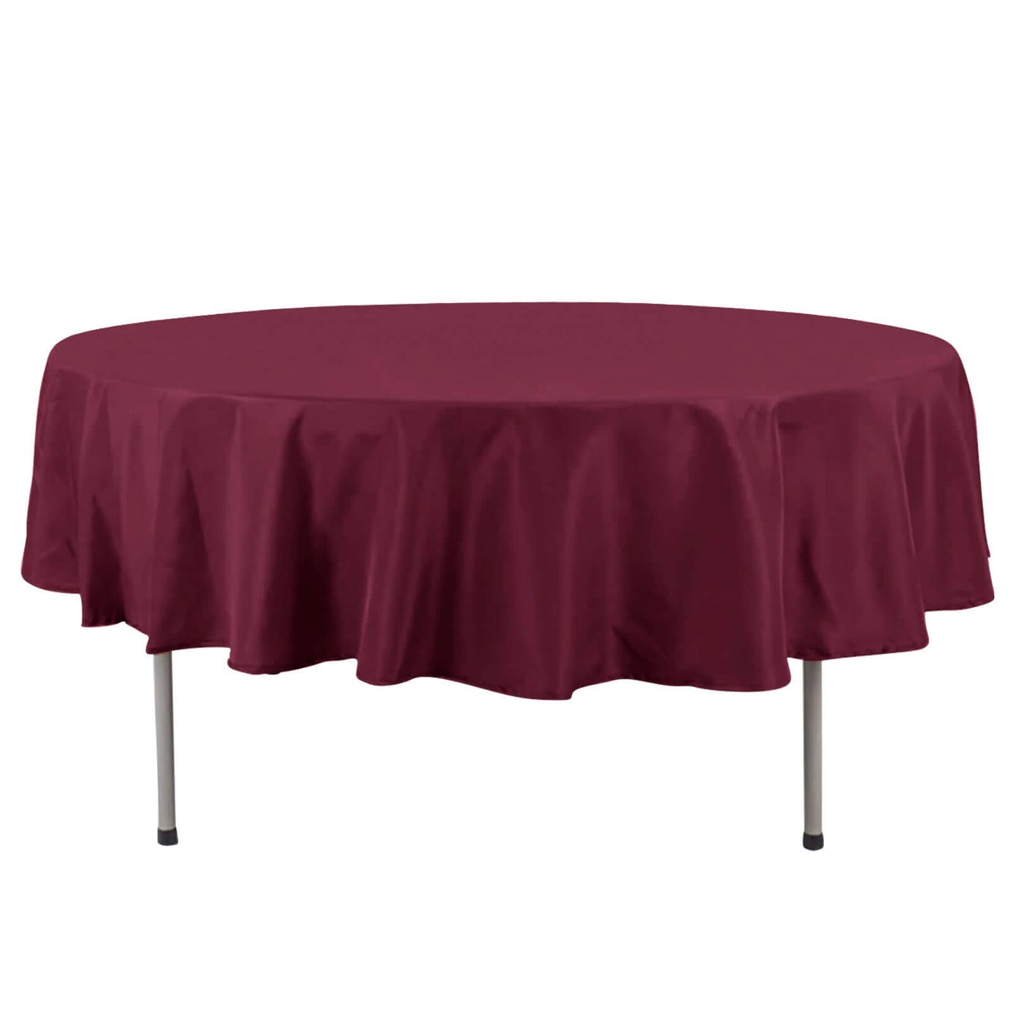 90inch Burgundy 200 GSM Seamless Premium Polyester Round Tablecloth