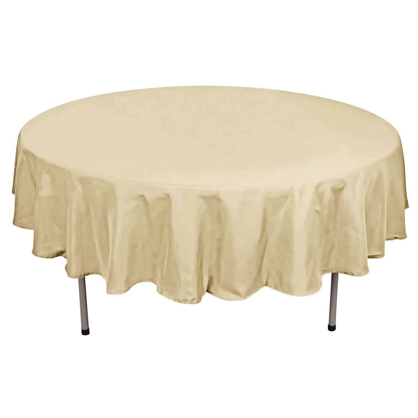 Champagne Round Tablecloth 90 Inch Polyester